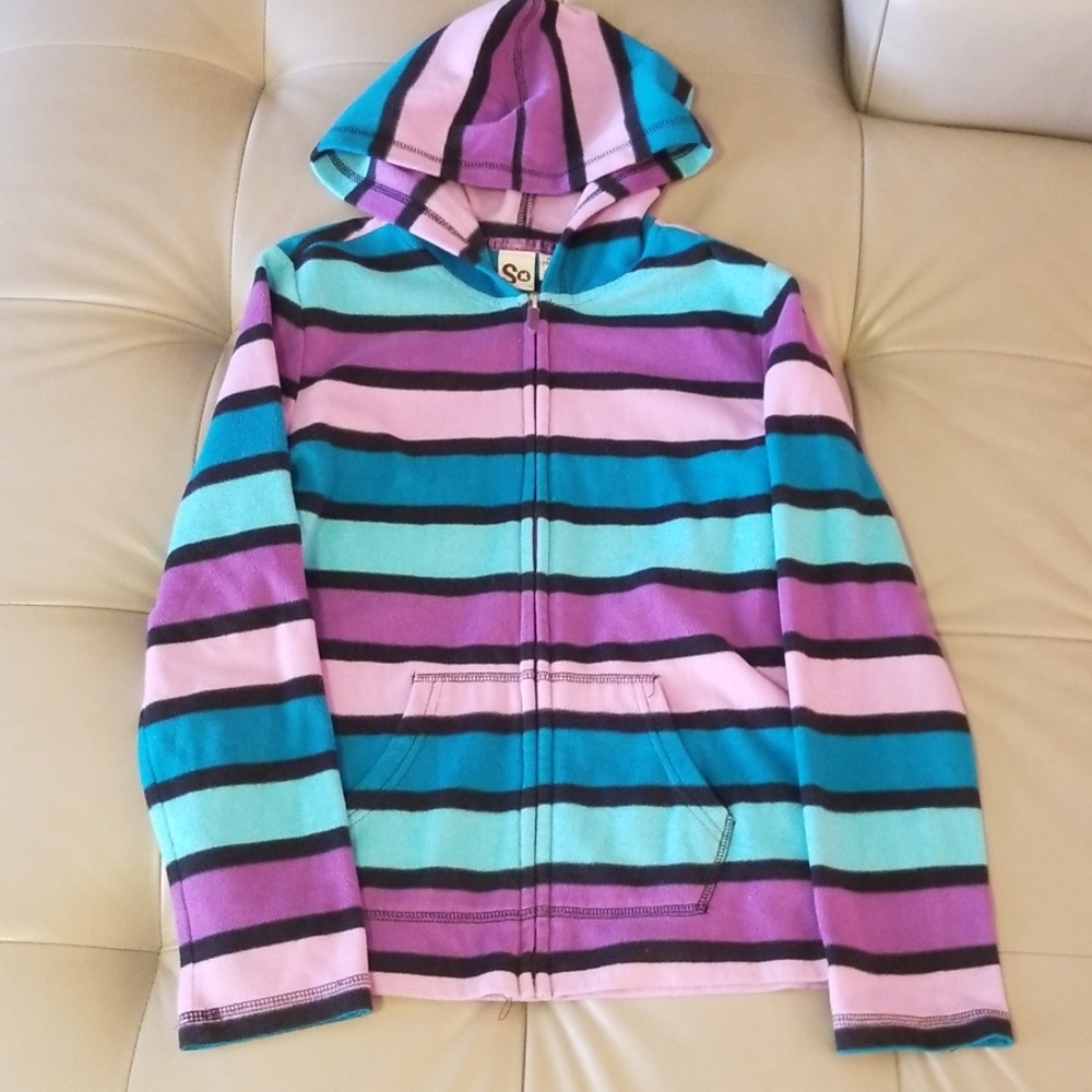 S.O. fleece zip hoodie. Girl's.  Sz M (10/12).